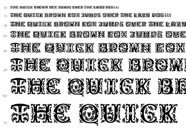 Beauty Initials font waterfall